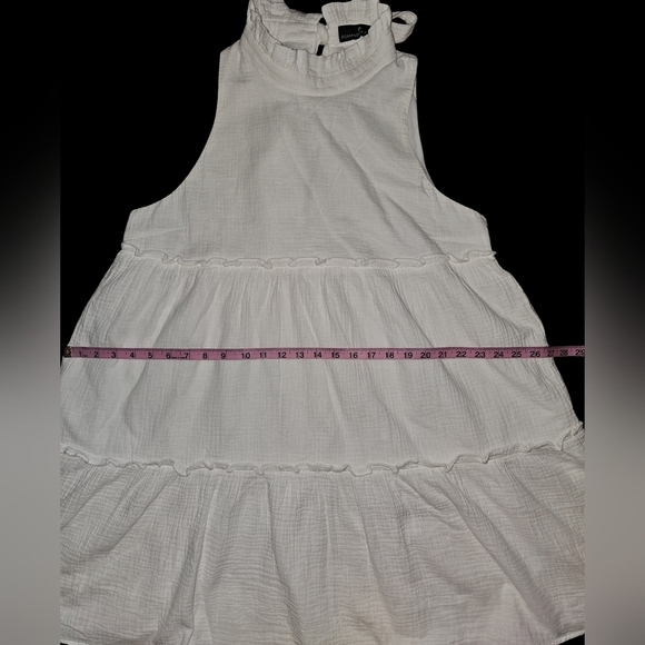 Tuckernuck Pomander Place Morgan White Ruffle Tiered Dress Cotton Lined Sz XL - Picture 10 of 15